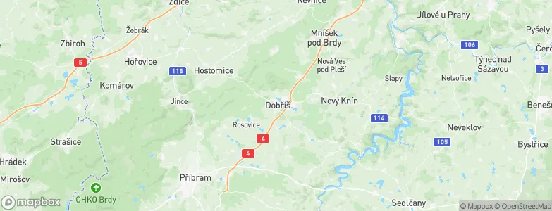 Dobříš, Czechia Map