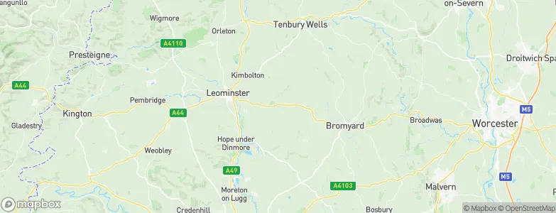 Docklow and Hampton Wafer, United Kingdom Map