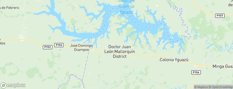 Doctor Juan León Mallorquín, Paraguay Map