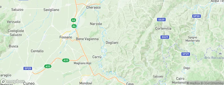 Dogliani, Italy Map