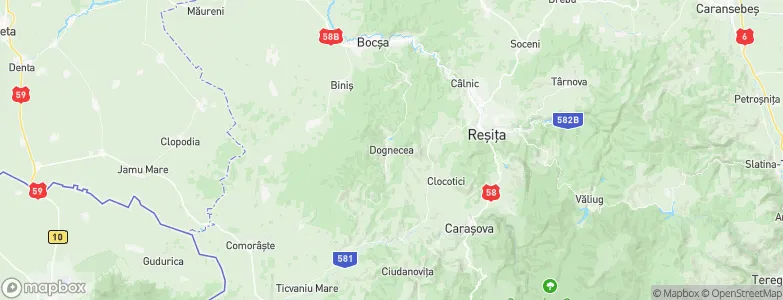 Dognecea, Romania Map