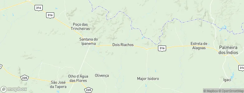 Dois Riachos, Brazil Map