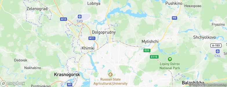 Dolgoprudnyy, Russia Map