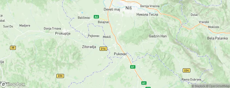 Doljevac, Serbia Map
