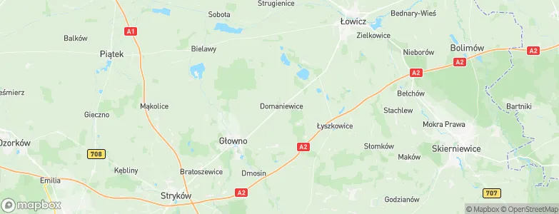 Domaniewice, Poland Map