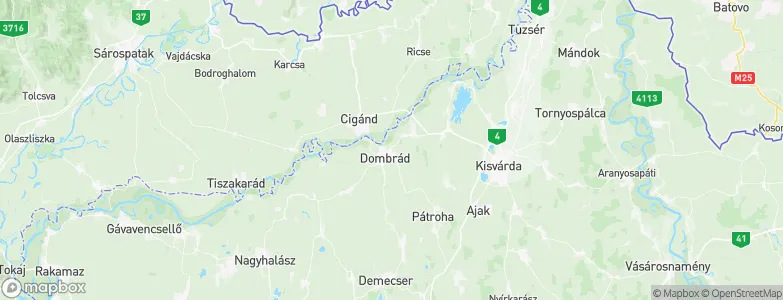 Dombrád, Hungary Map