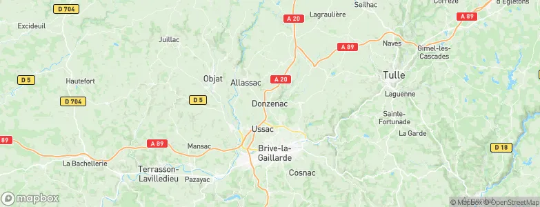 Donzenac, France Map