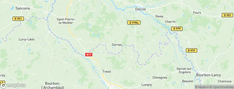 Dornes, France Map