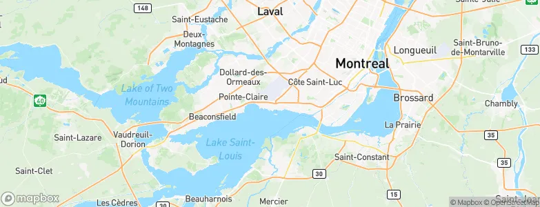 Dorval, Canada Map