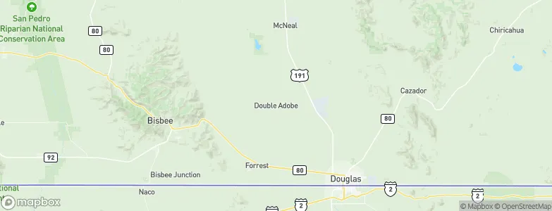 Double Adobe, United States Map