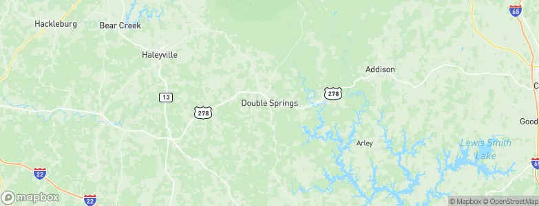 Double Springs, United States Map