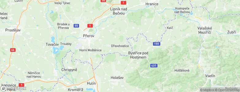 Dřevohostice, Czechia Map