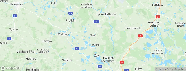 Dřiteň, Czechia Map