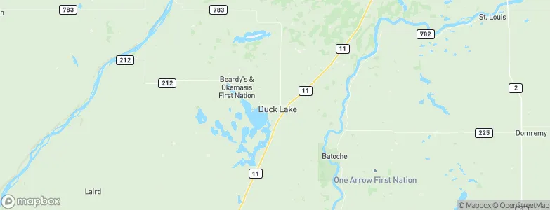 Duck Lake, Canada Map
