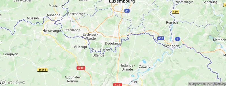 Dudelange, Luxembourg Map