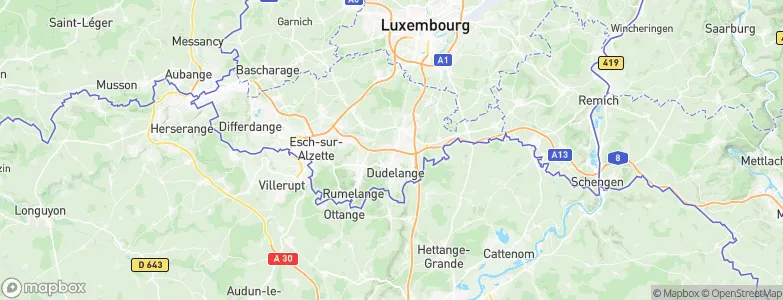 Dudelange, Luxembourg Map