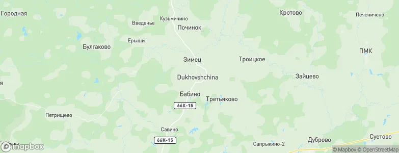 Dukhovshchina, Russia Map