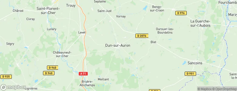 Dun-sur-Auron, France Map