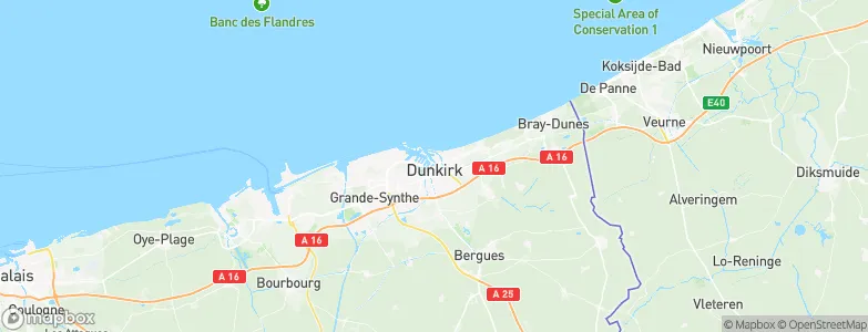 Dunkerque, France Map