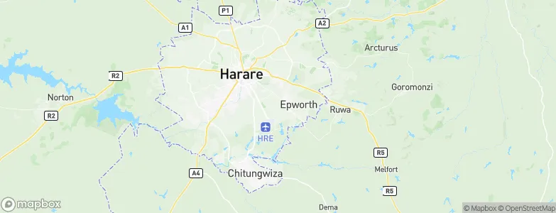 Dunowen, Zimbabwe Map