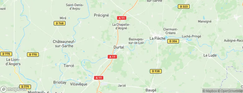 Durtal, France Map