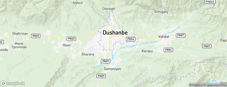 Dushanbe, Tajikistan Map