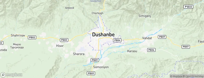Dushanbe, Tajikistan Map