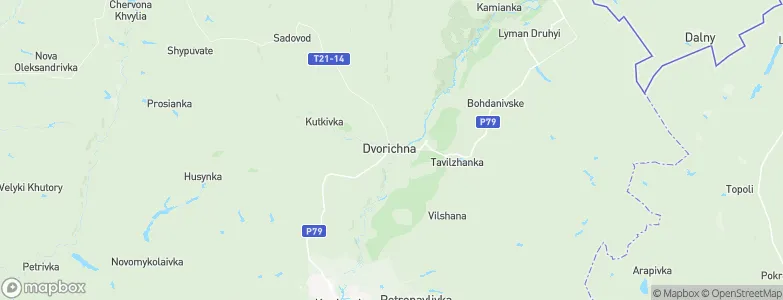 Dvorichna, Ukraine Map