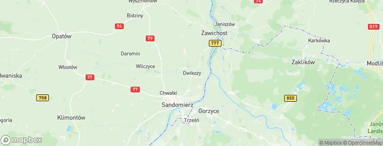 Dwikozy, Poland Map