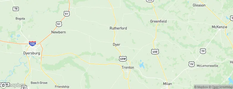 Dyer, United States Map
