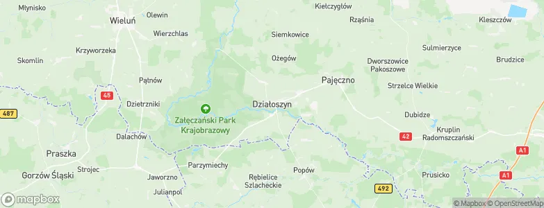 Działoszyn, Poland Map