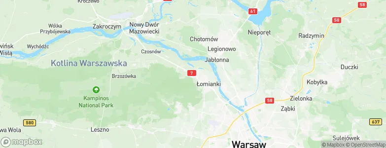 Dziekanów Leśny, Poland Map