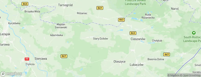 Dzików Stary, Poland Map