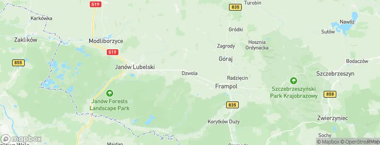 Dzwola, Poland Map