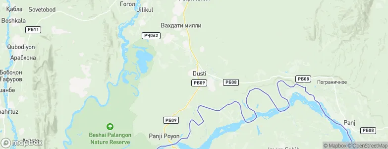 Dŭstí, Tajikistan Map