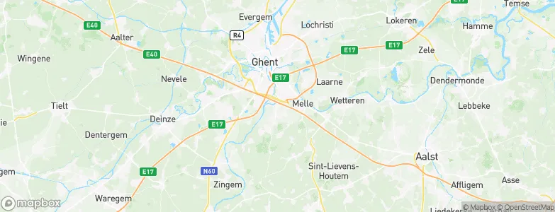East Flanders Province, Belgium Map