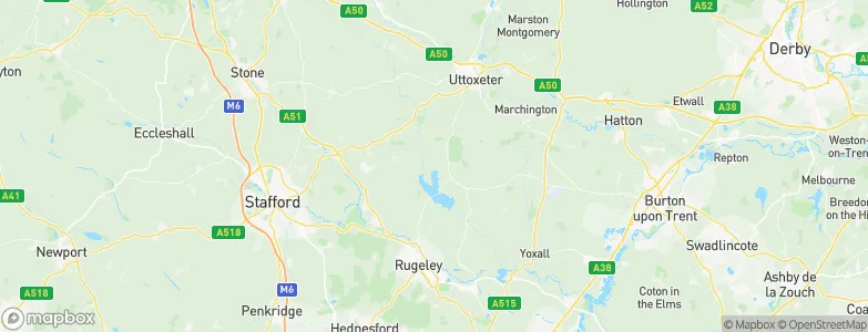 East Staffordshire, United Kingdom Map