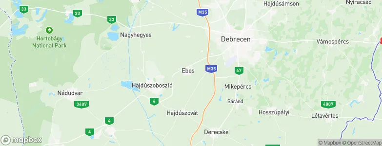 Ebes, Hungary Map