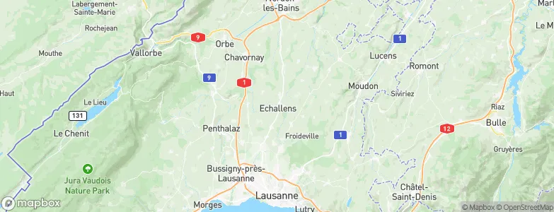 Échallens, Switzerland Map