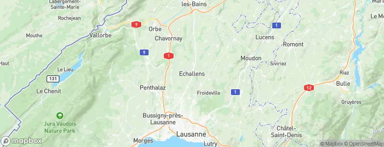 Echallens, Switzerland Map