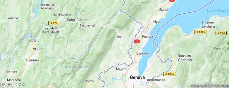 Échenevex, France Map