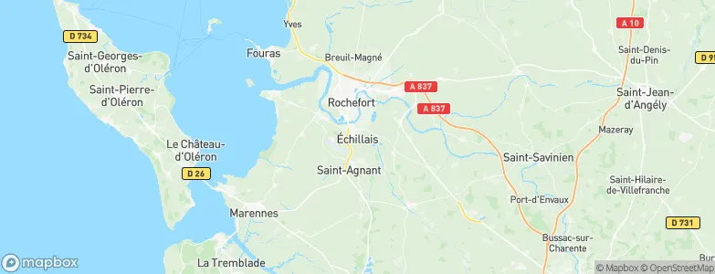 Échillais, France Map