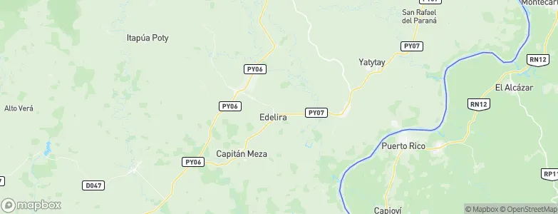 Edelira, Paraguay Map