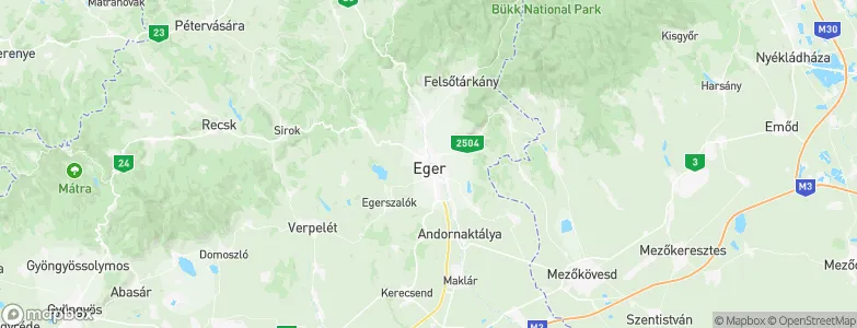 Eger, Hungary Map