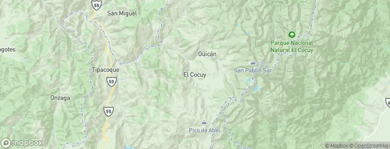 El Cocuy, Colombia Map