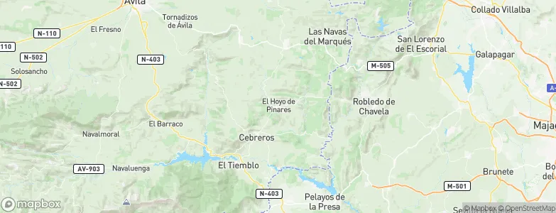 El Hoyo de Pinares, Spain Map