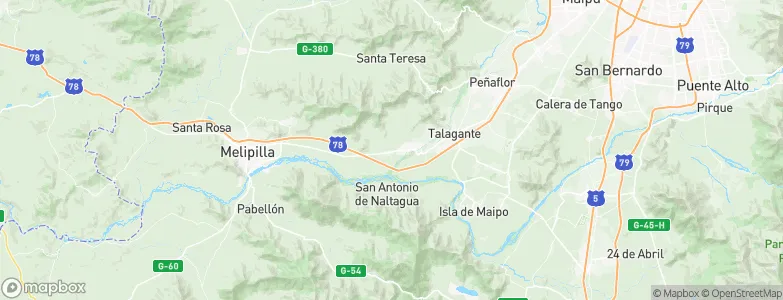 El Monte, Chile Map