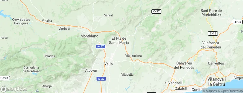 el Pla de Santa Maria, Spain Map