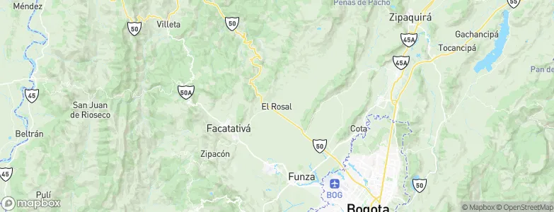 El Rosal, Colombia Map