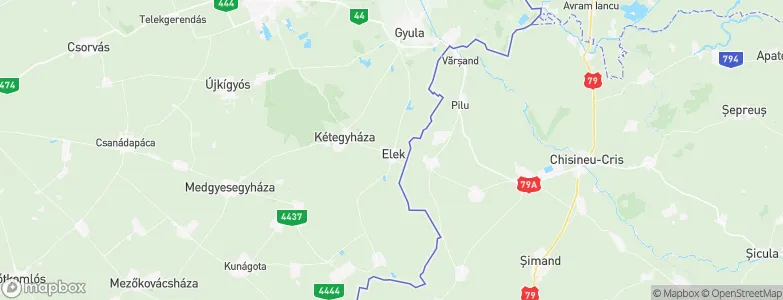 Elek, Hungary Map